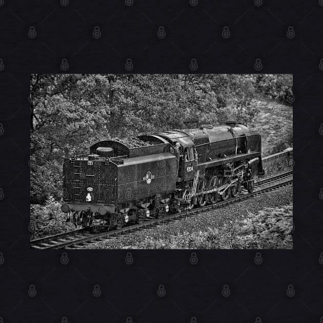 British Railways 9F - Black and White by SteveHClark